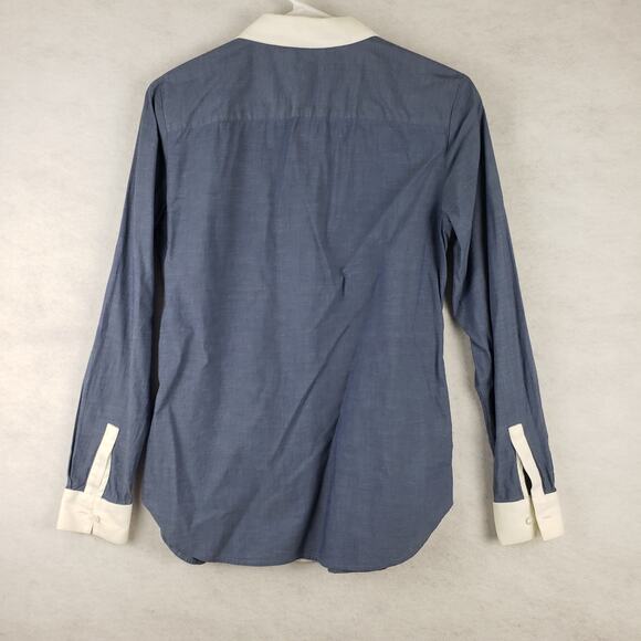 Ann Taylor Blue and White Button Down Shirt - Picture 8 of 9